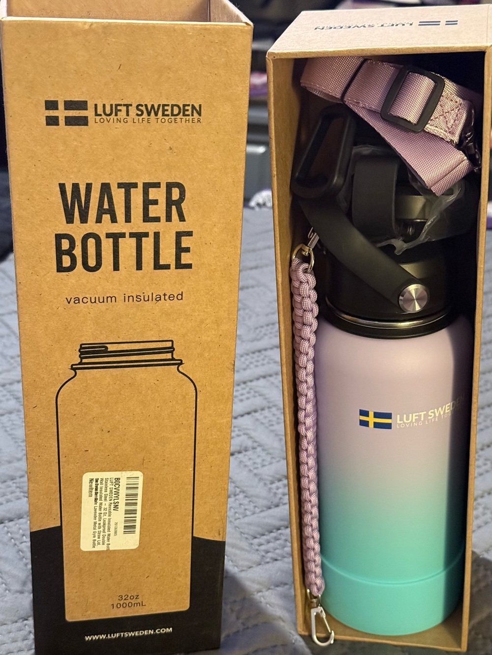 Luft Sweden Ombre Pink to Teal Vacuum-Insulated Water Bottle